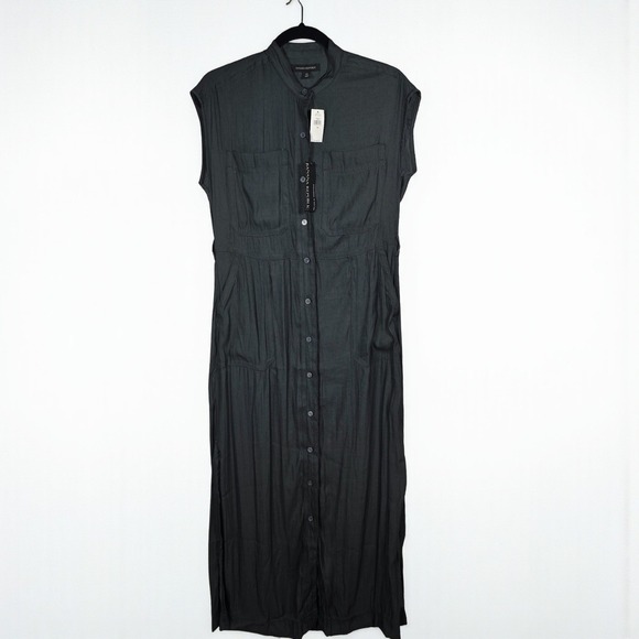 Banana Republic Dresses & Skirts - Banana Republic Petite XS Maxi Dress Black Sleeveless Button Front Career Casual
